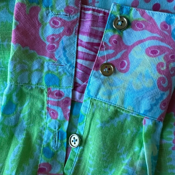 Lilly Pulitzer Multicolor Women Gold Button Down Long Sleeved Shirt 8. Set Of 2 - Picture 12 of 15